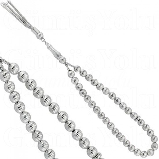 925 Ayar Gümüş Karpuz Kesim Taneli Tesbih