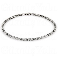 2.5 mm Kral Zincir Bileklik 925 Ayar Gümüş