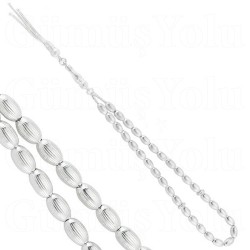 925 Ayar Gümüş Karpuz Badem Taneli Tesbih