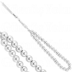 925 Ayar Gümüş Minik Boy Düz Tesbih