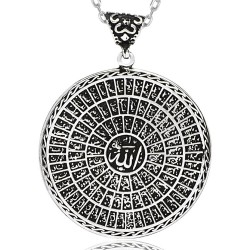 Büyük Boy Esmaül Hüsna  ALLAH'In 99 İsmi Kolye  925 Ayar