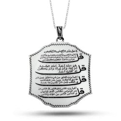 Felak ve Nas Suresi 925 Ayar Gümüş Kolye