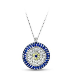 Sosyete Gözü 925 Ayar Gümüş Kolye